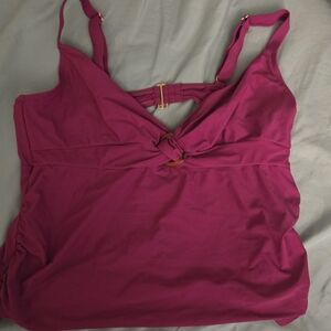 Sz 1X (16-18) Time & True Swim Tankini Pink Purple